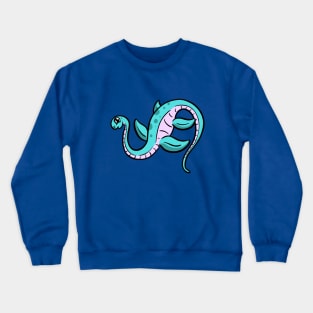 plesiosaurus diplodocus dinosaur cartoon character Crewneck Sweatshirt